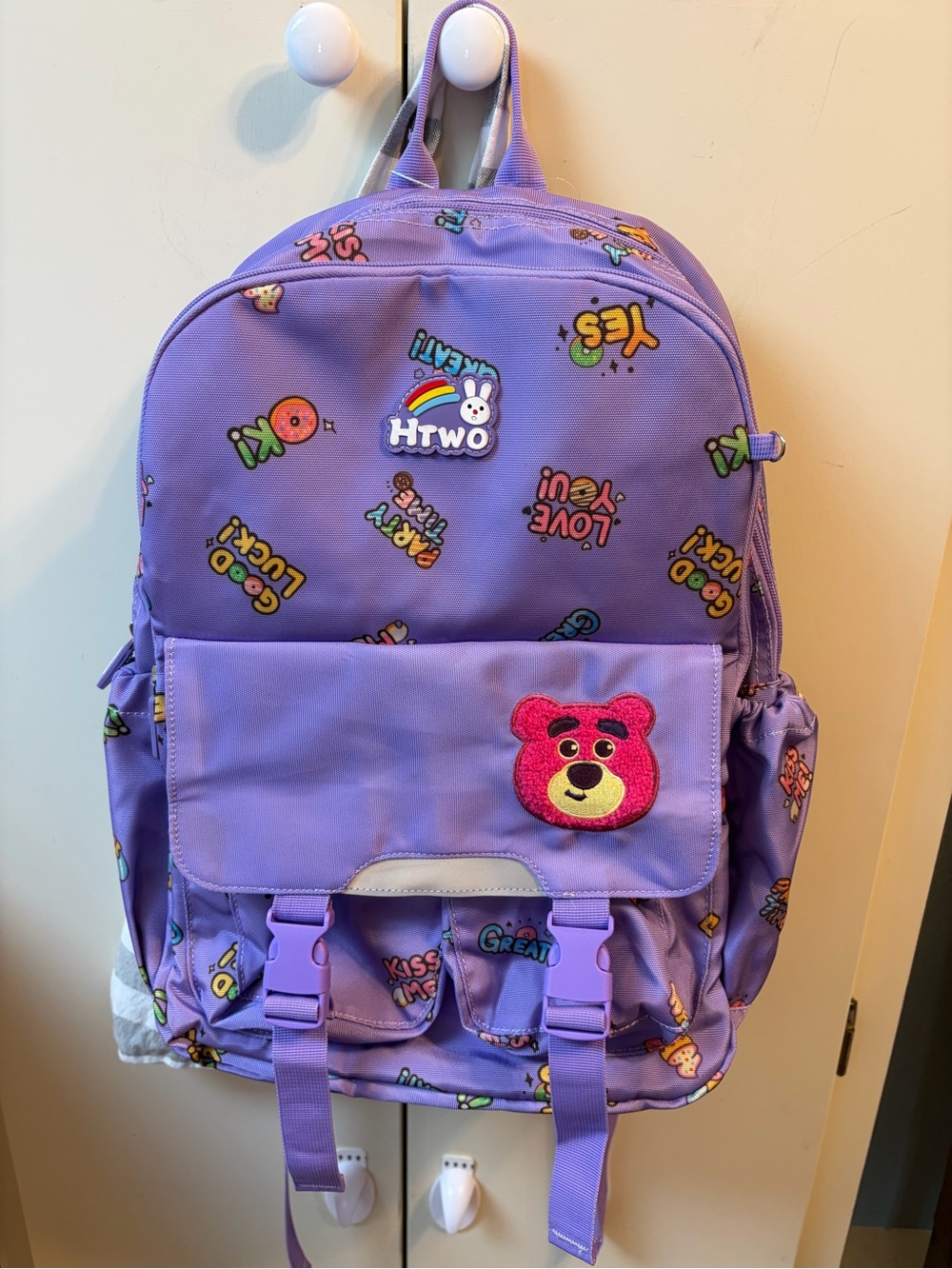 Purple Kids Cartoon Bear Backpack -